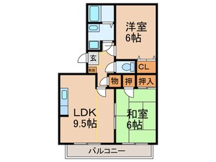 シャンポ－ルＡの物件間取画像